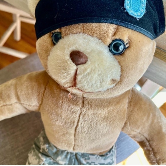 Vintage Plush Military Army Teddy Bear Camo Uniform Vintage 1989 Stuffed Animal - Picture 8 of 8